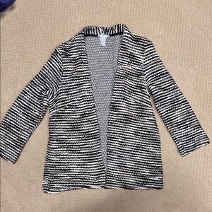 H&M Black and White Striped Blazer